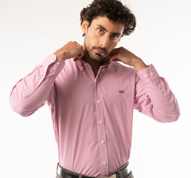 Camisa básica cuadros - Fucsia