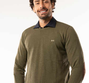 Basic round neck sweater - Army Green